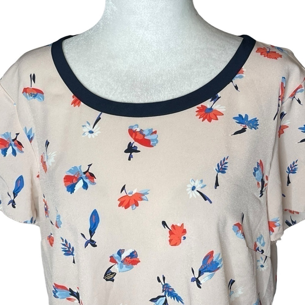 Talbots Floral Career Work Blouse Short Sleeves Size 10 - Picture 4 of 10